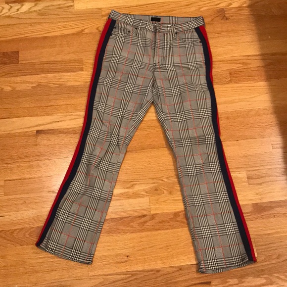 mother insider plaid ankle pants